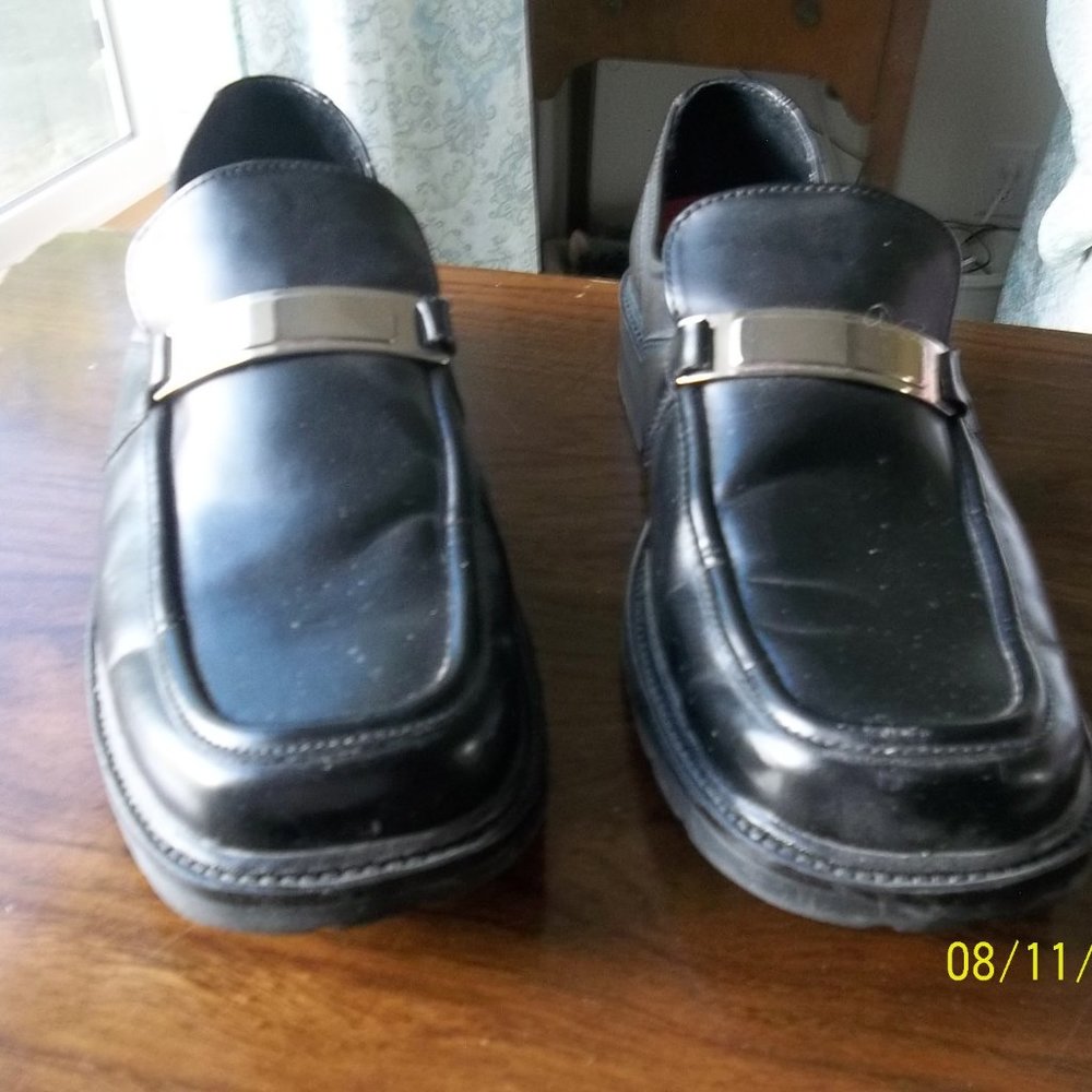 Mens nick (it) Union Jack BlackSlip-on Dress Shoes Size 11M